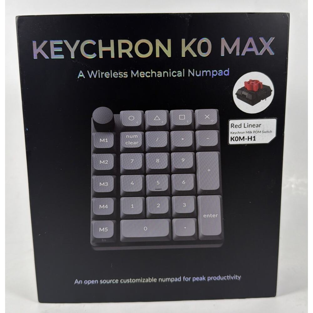 Keychron K0 Max Wireless Mechanical Keypad (K0M-H1) Red Linear - Open Box